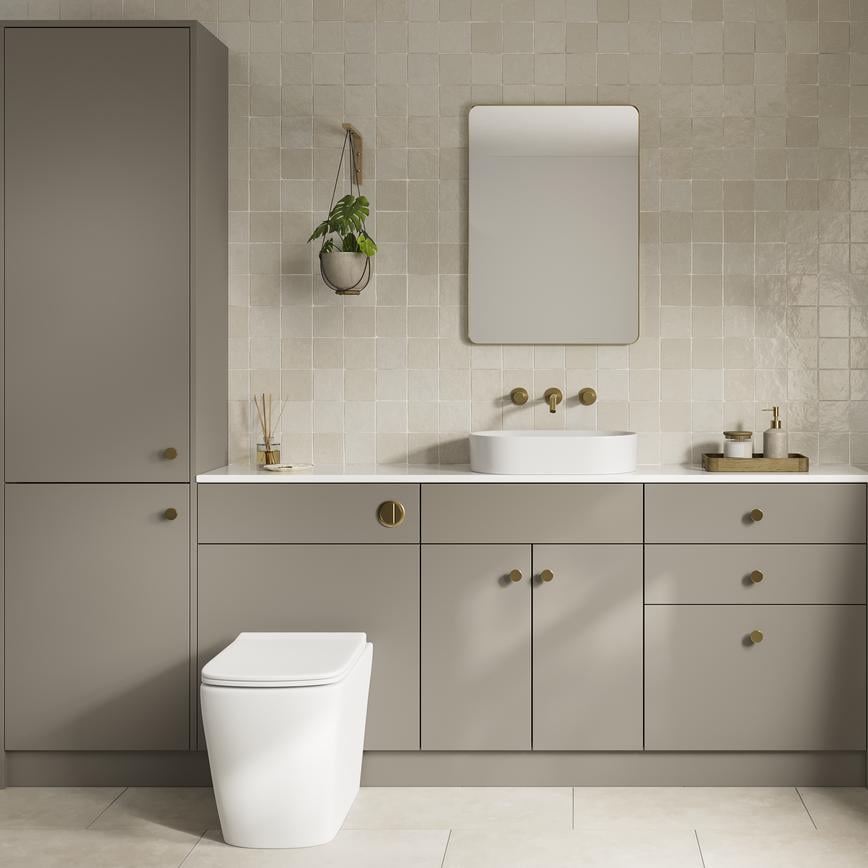 Hockley Super Matt Sand Grey Bathroom Set Shot 