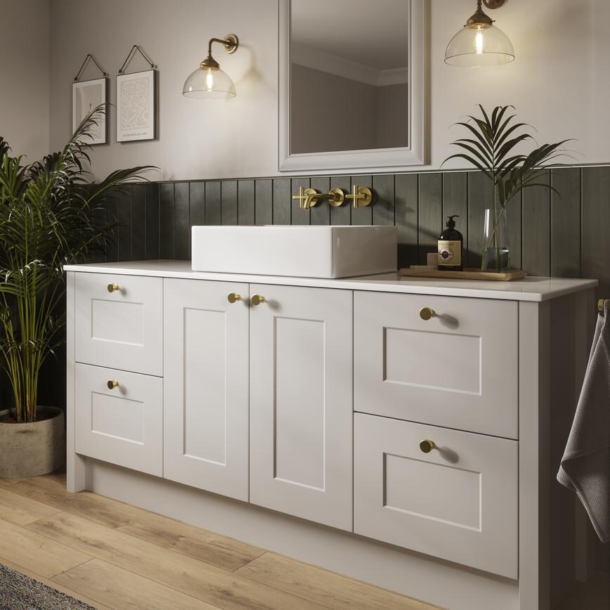 Chelford Dove Grey Bathroom Angle View