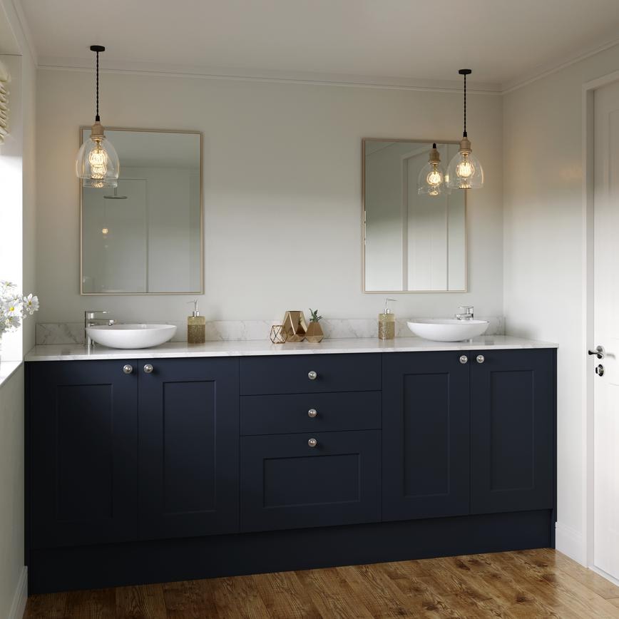 Chelford navy bathroom