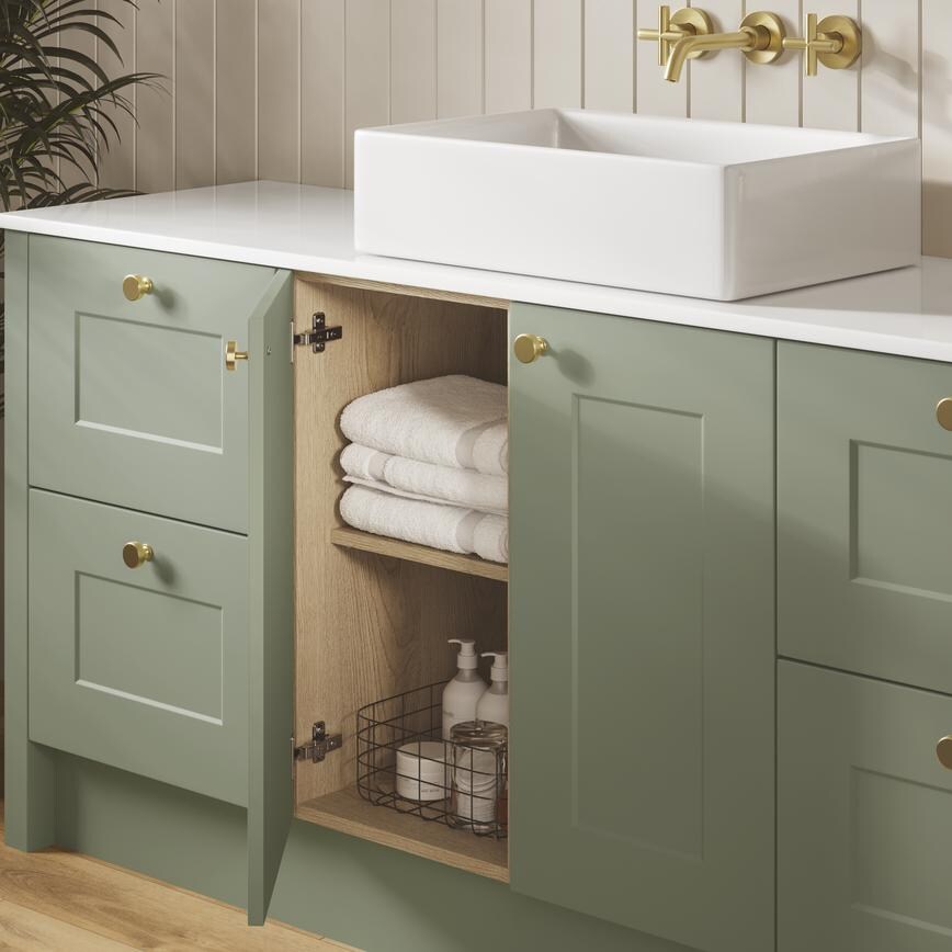 Chelford Dove Grey Bathroom Door Open