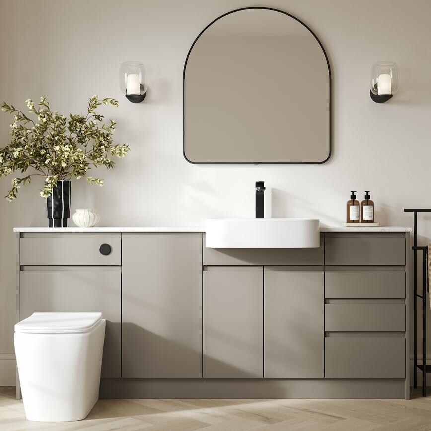 Clerkenwell Super Matt Sand Grey Bathroom Set Shot 