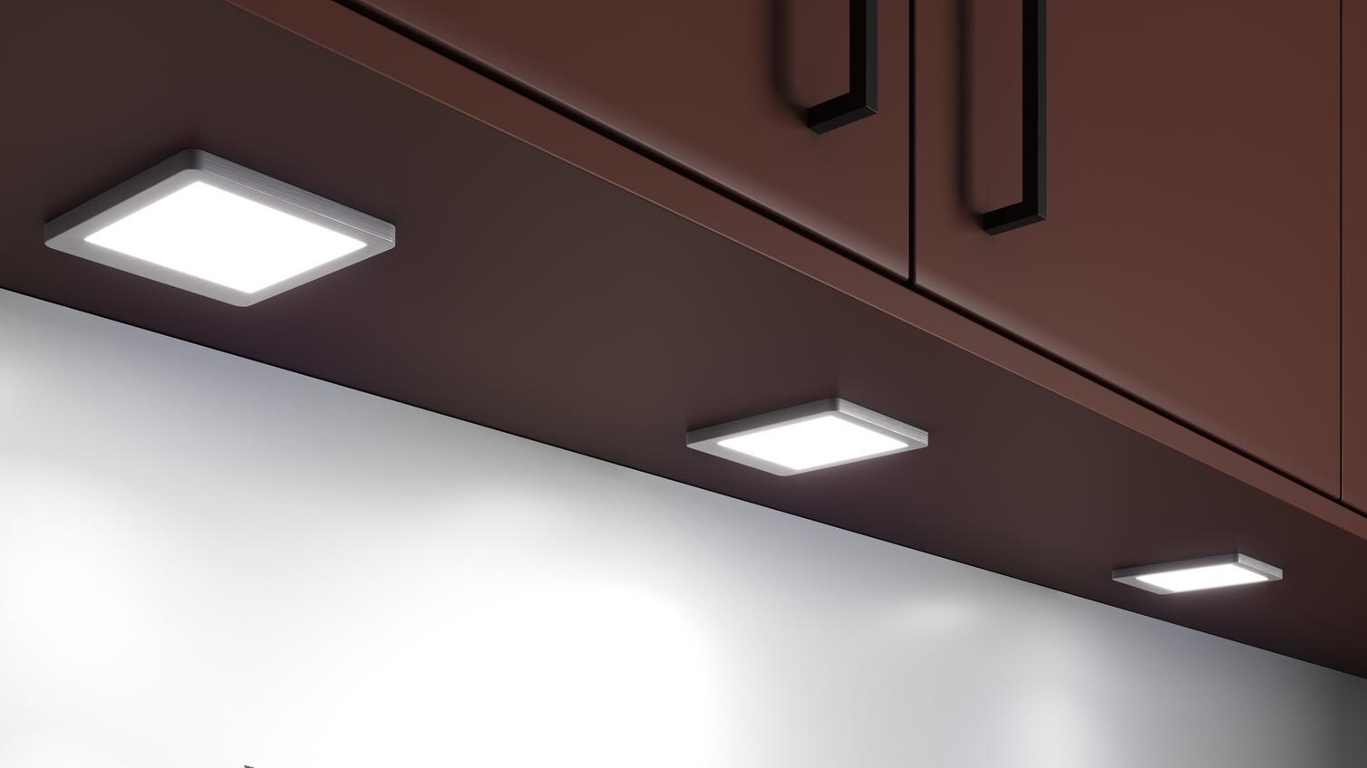 Sensio Hype R Pro SE90150P0 Square Brushed Steel Under Cabinet Cool White Light