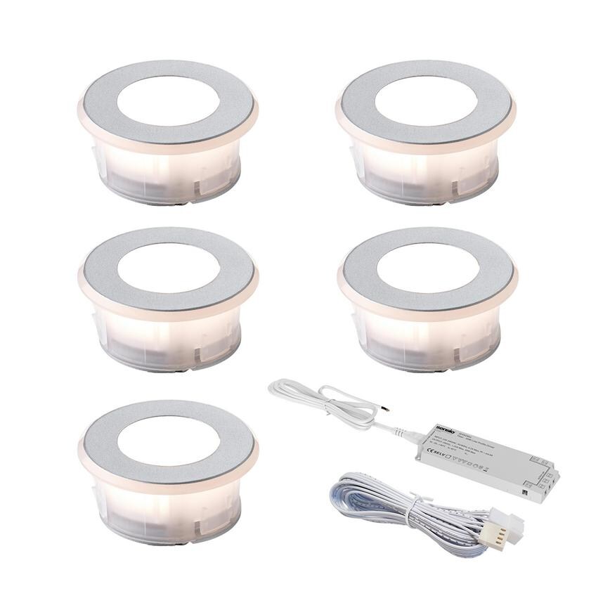 Circular Plinth Light 5 Pack with Driver