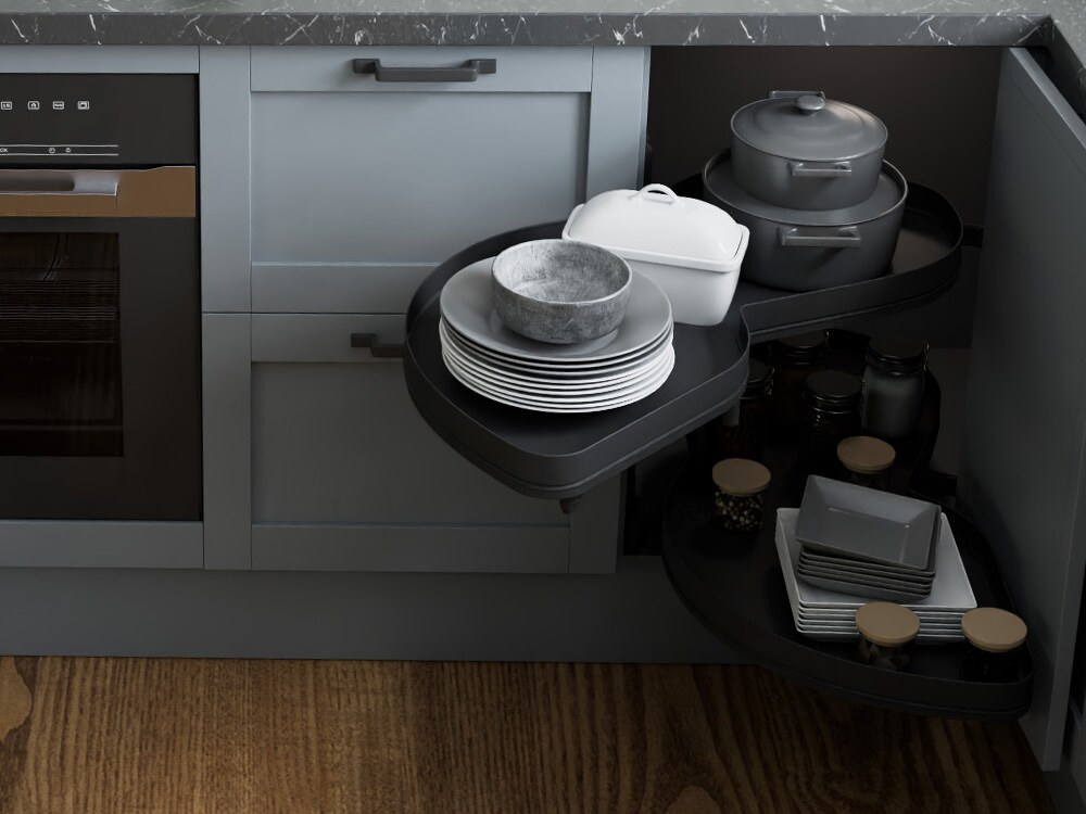 Corner storage solutions from Kessehbomer