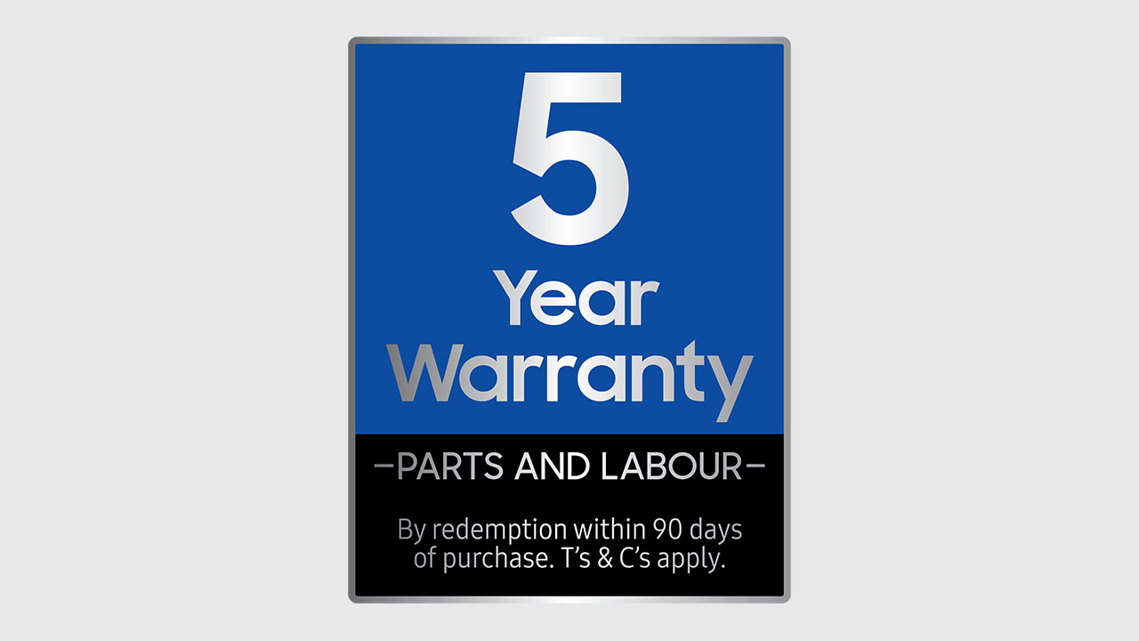 5 year Samsung warranty