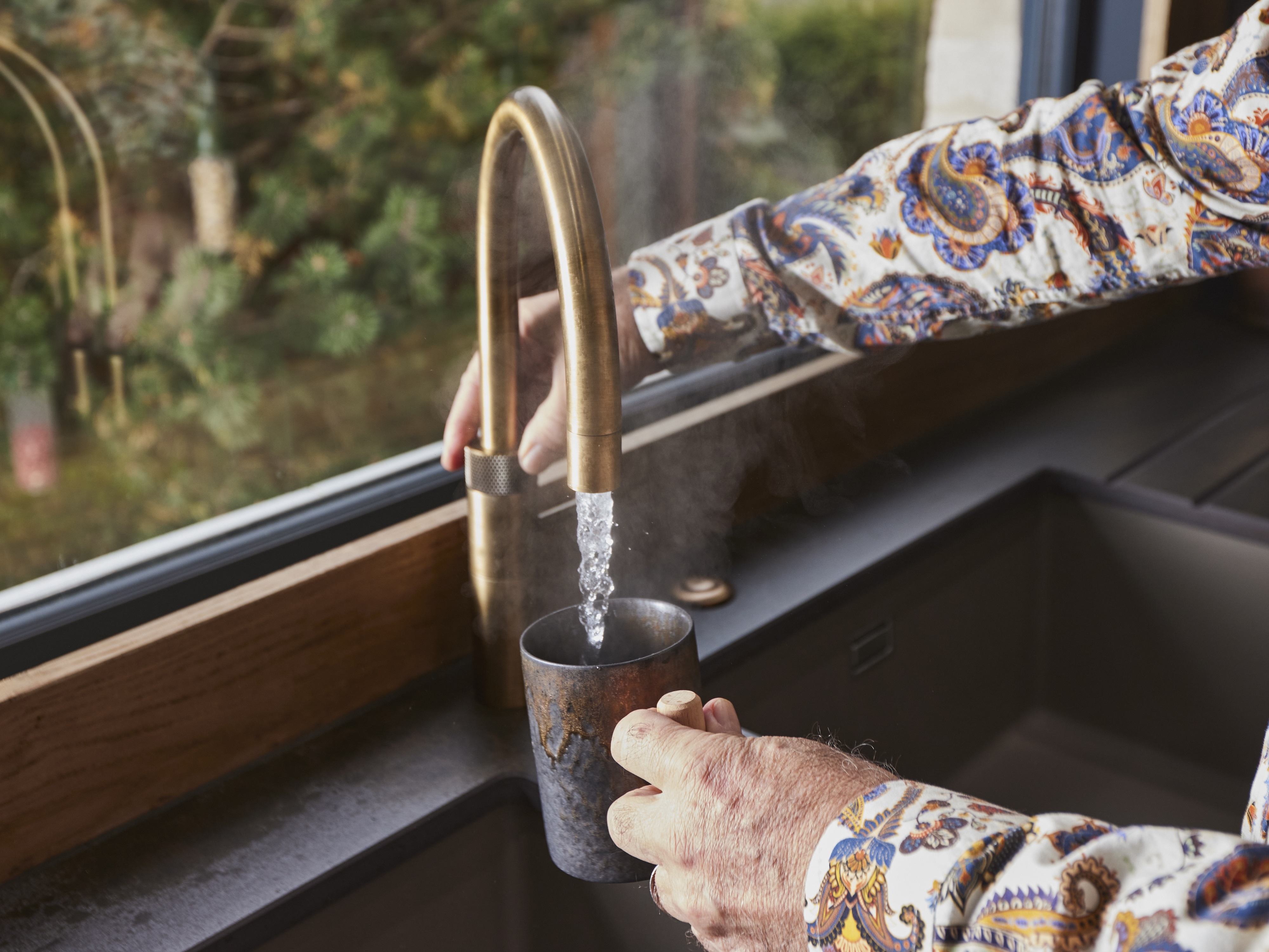 Bill filling a cup using his Quooker boiling water tap