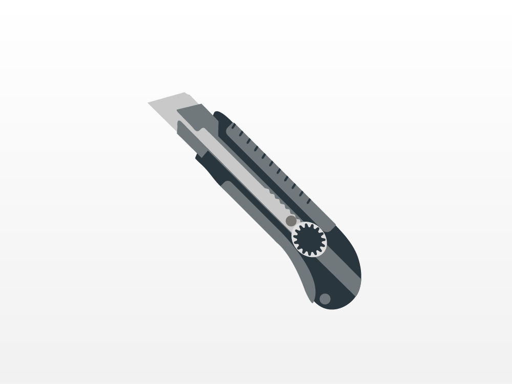 Artwork illustration for a retractable knife