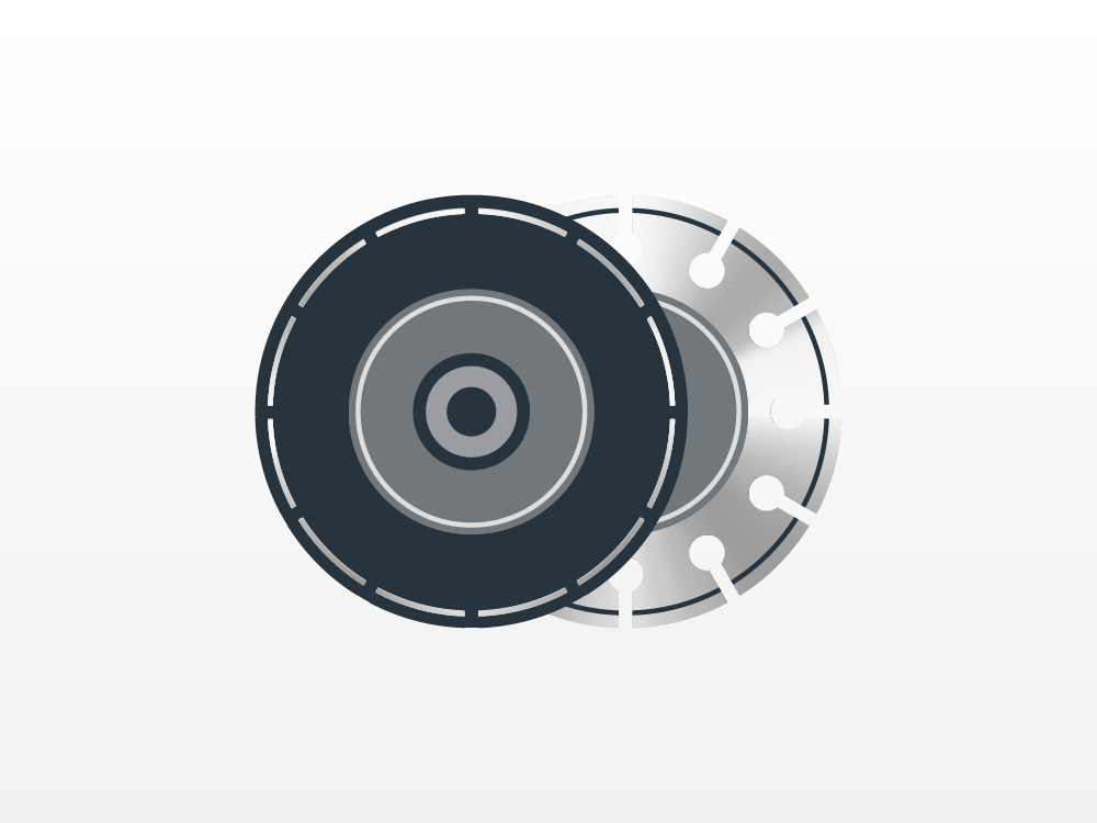 Illustration of angle grinder discs