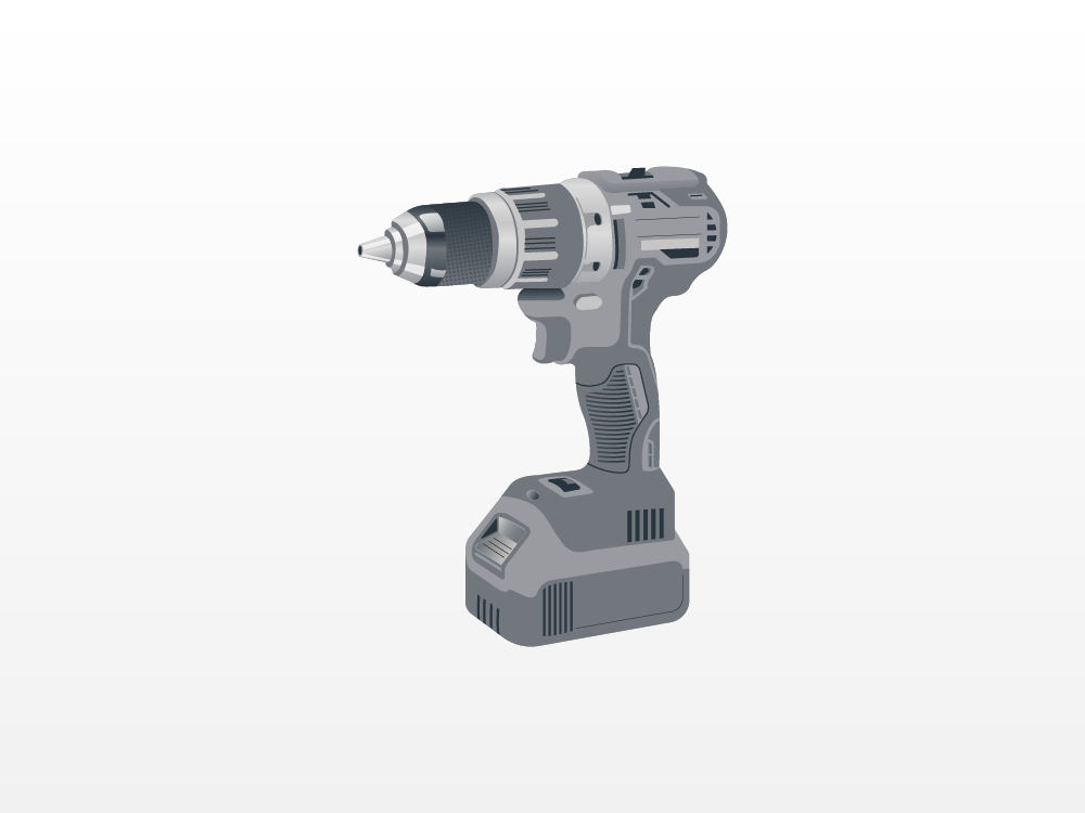 Illustration of cordless power drill