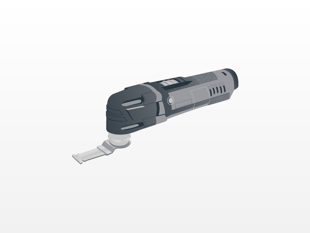 Illustration of a powered multi tool