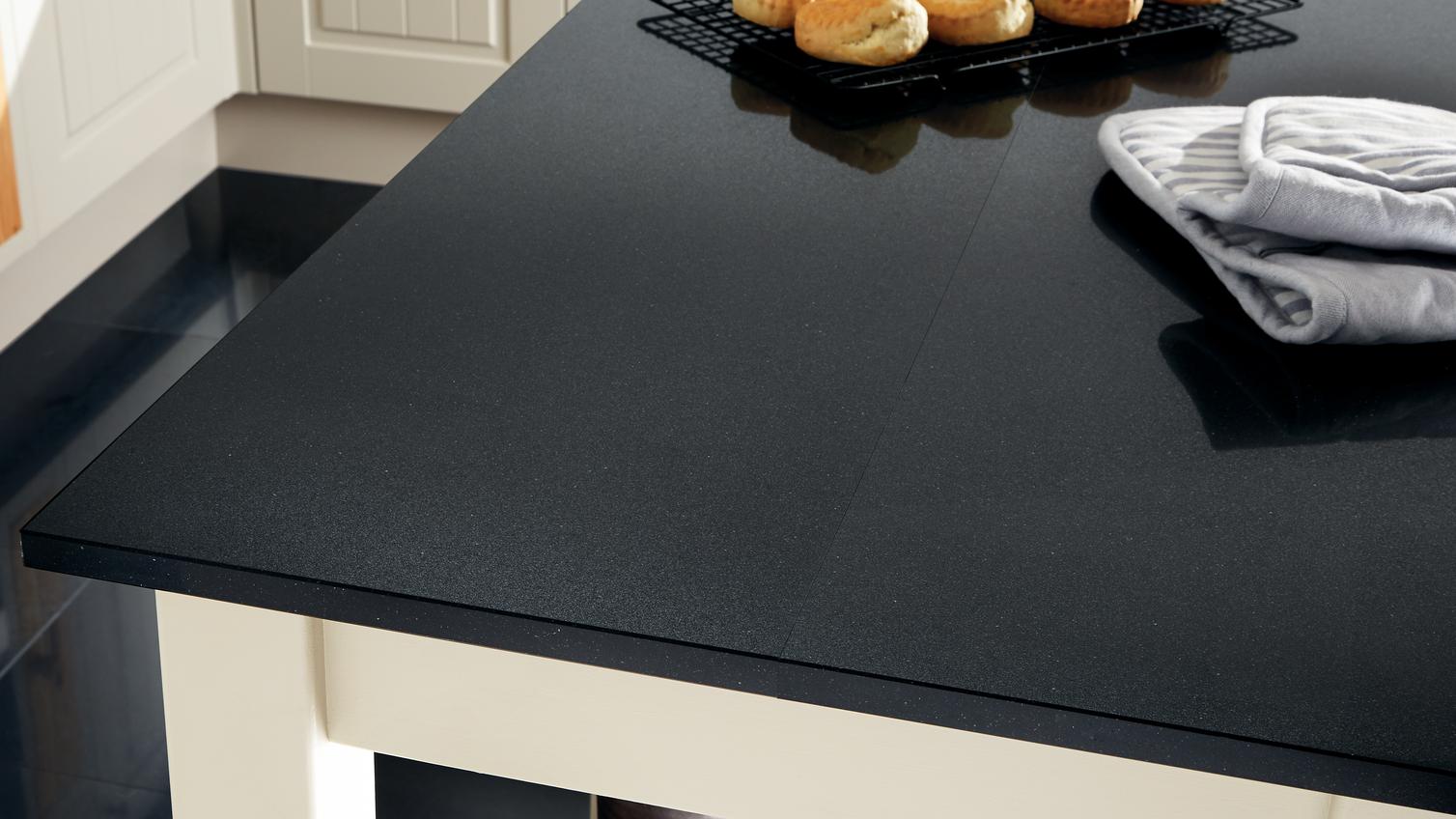 a black quartz worktop