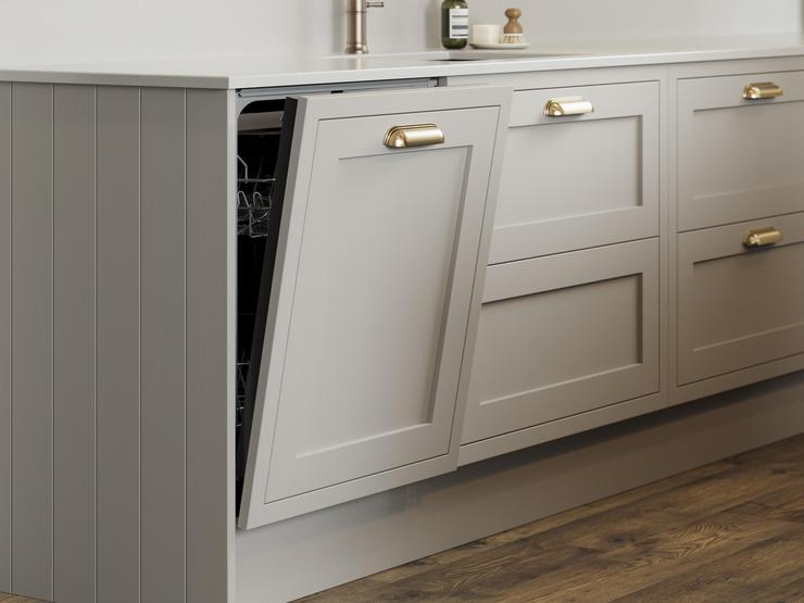 Dove grey and navy Ilfracombe kitchen