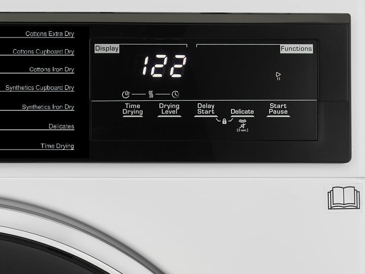 Close up of a Lamona tumble dryer control panel