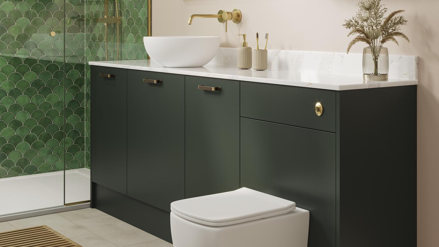 Hockley SM Fir Green Bathroom Main Set Shot
