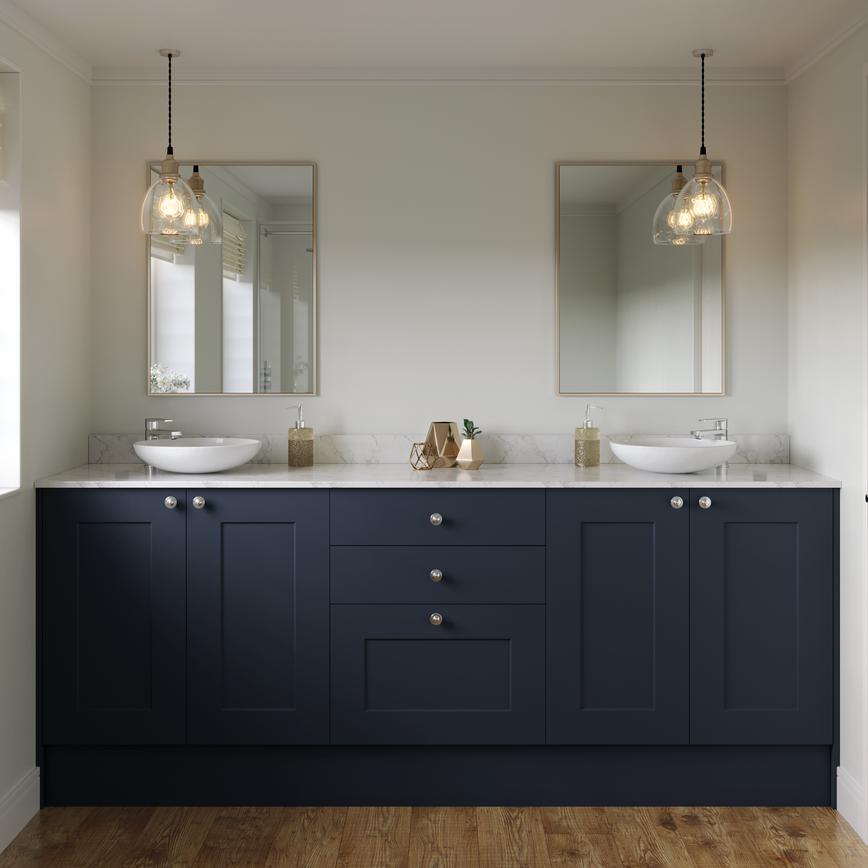 Chelford navy bathroom