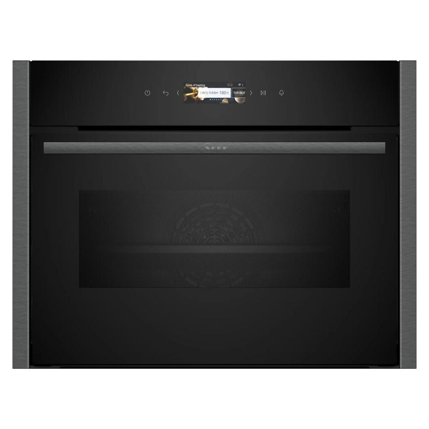 Neff N70 C24MR21G0B Built In 45cm Graphite Compact Oven with Microwave Front View