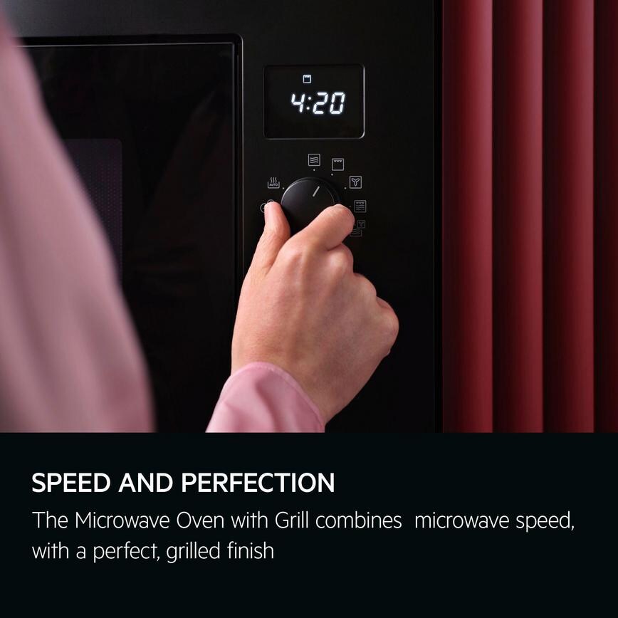 AEG Series 6000 OB6GM261UB Built In 45cm Black Microwave With Grill