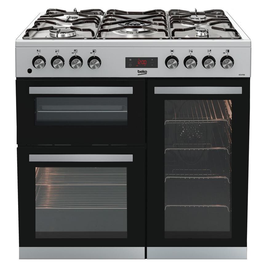 Beko KDVF90X 90cm Dual Fuel Stainless Steel Range Cooker