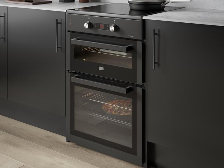 Beko 60cm FS Anthracite Cooker With Induction Hob Greenwich Charcoal
