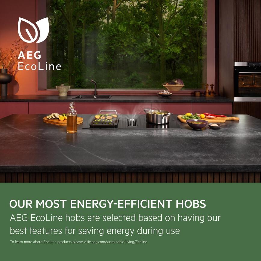 AEG Series 7000 IAX84411CB 80cm Black Electric Induction Hob EcoLine