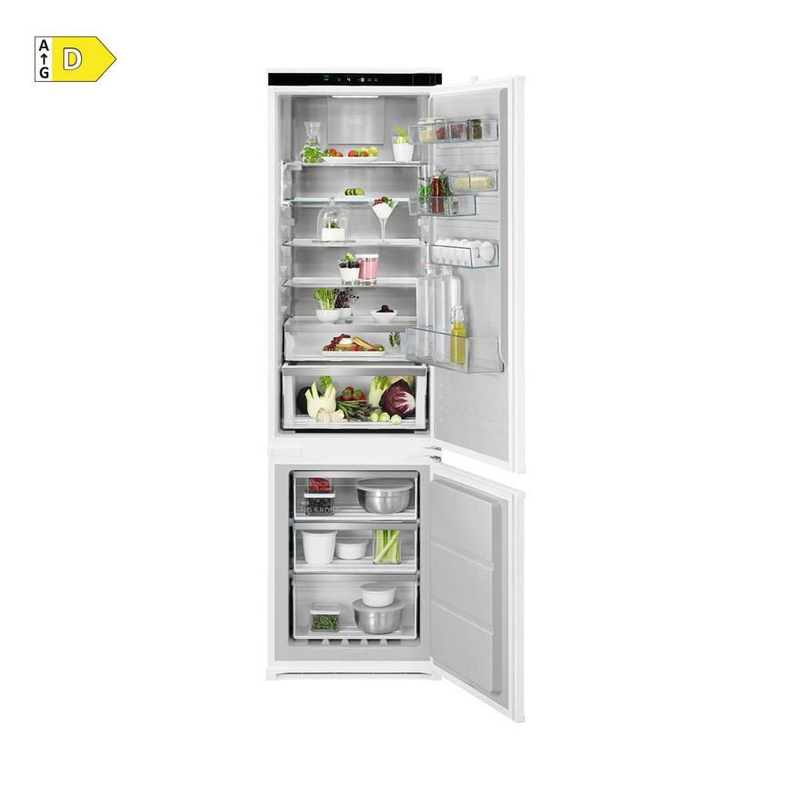 AEG Extra Tall Fridge Freezer Opened Fully Stocked