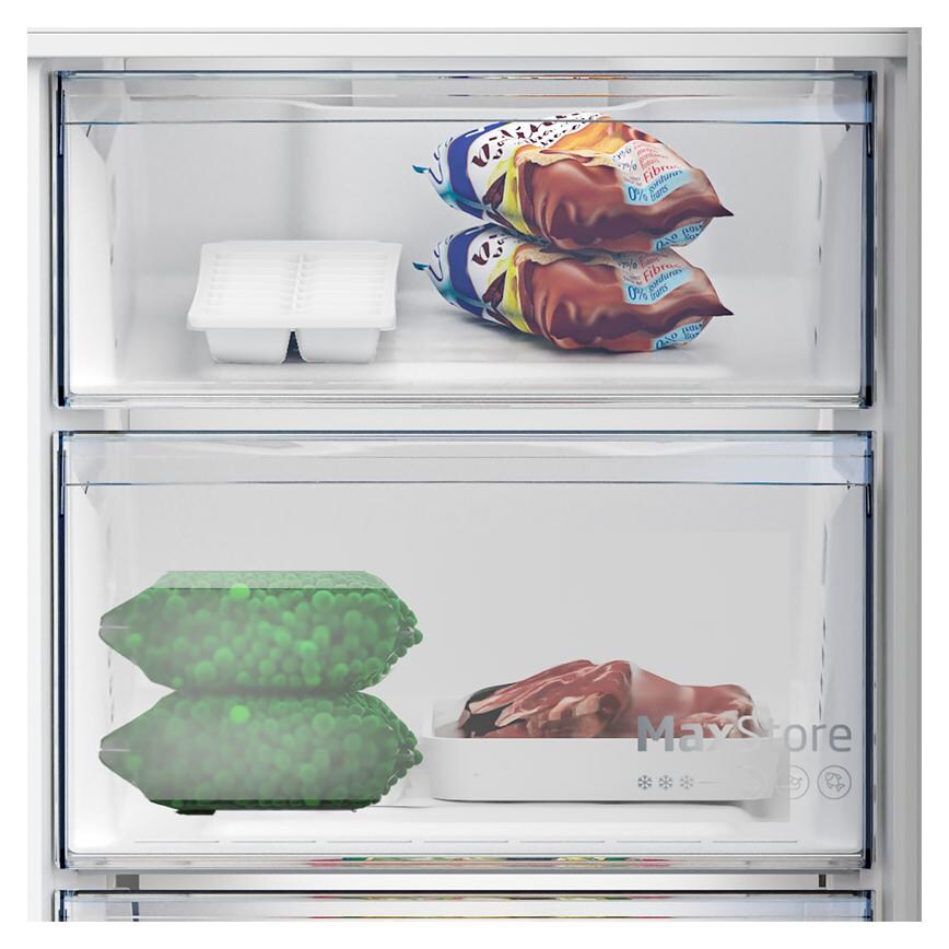 Freestanding 60/ 40 Graphite Frost Free Fridge  Freezer Close View of the Freezer with Door Open