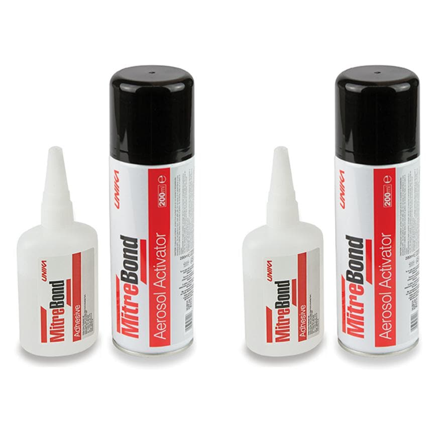 2 Pack Mitre Bond Adhesive and Aerosol Activator