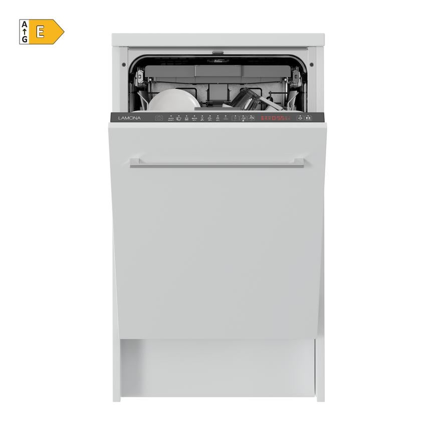 Lamona LAM8376 Integrated Slimline Black Control Panel Dishwasher Cut Out with Energy Rating