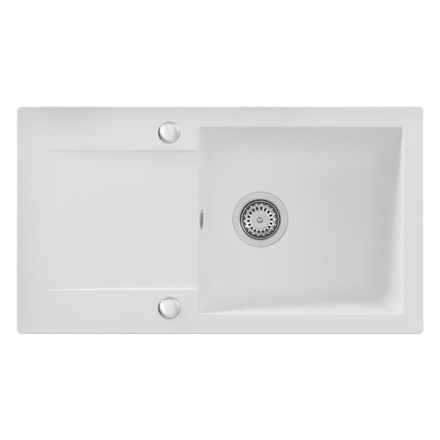 Stradour Standard Compact White Single Bowl Sink With WAS5255