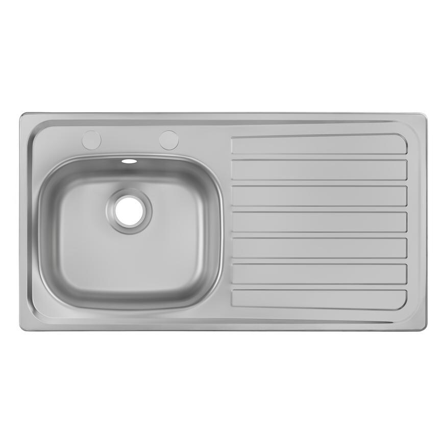 Rangemaster Stainless Steel Standard 2 Tap Single Bowl Sink