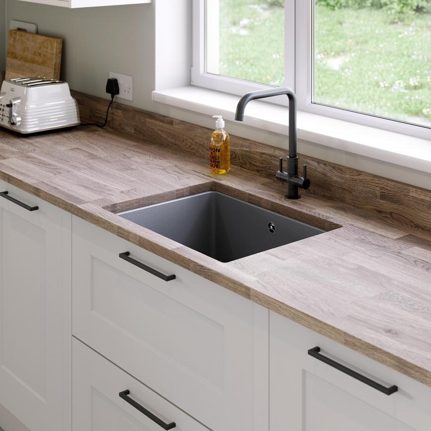 Lamona Grey Granite Sink and Lamona Gun Metal Strona Tap