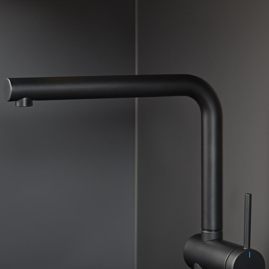 Sennen Matt Black Right Angled Mixer Tap Faucet