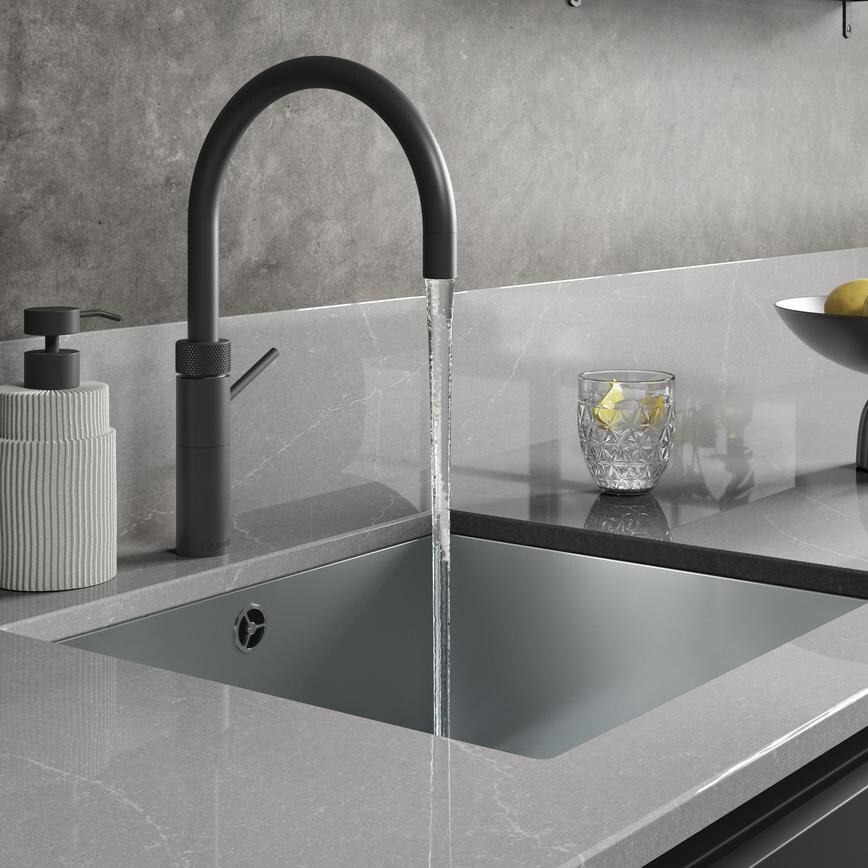 Quooker Fusion Black Tap  running