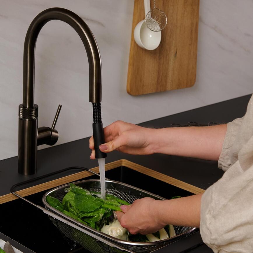 Quooker Flex Gunmetal Tap with Hose Extended