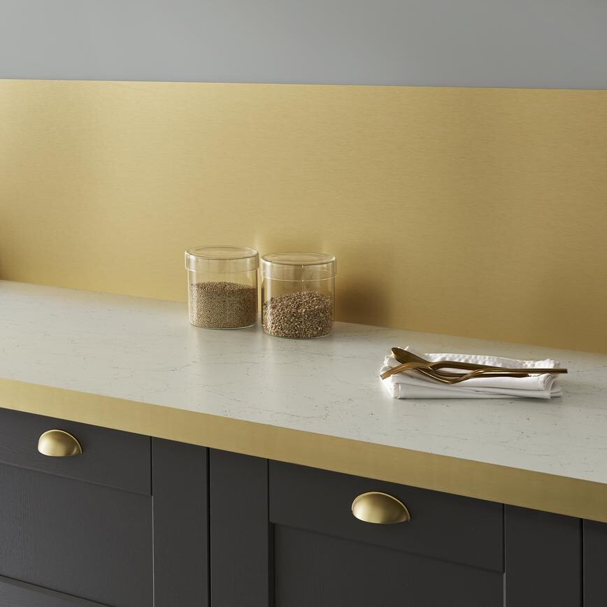 Brushed Brass Backboard and Edging Strip