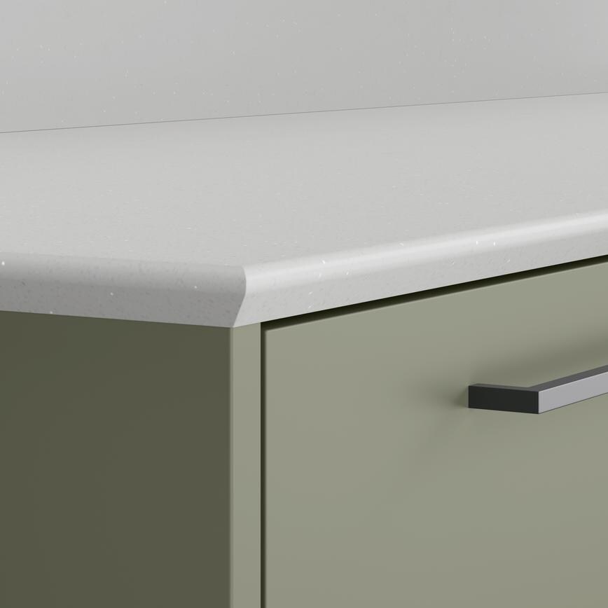 Aspen Crystal Shark Nose Profile 20mm Quartz Worktop