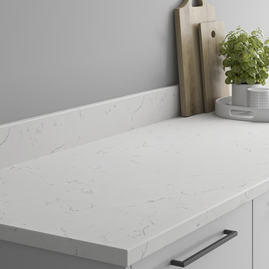 Lyskam White 30mm Quartz Worktop