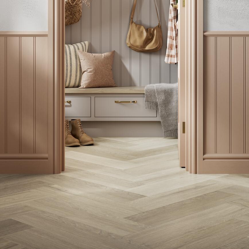 Karndean Korlok Texas White Ash Herringbone Bootroom