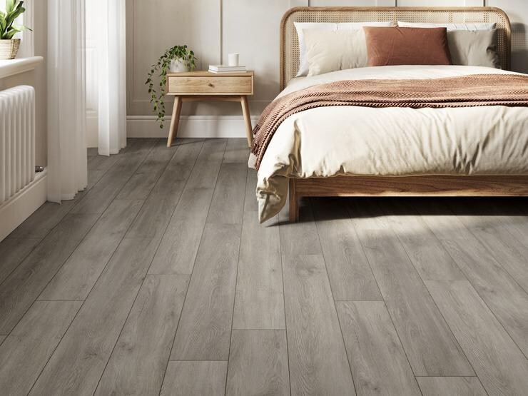 Premium LVT Pearl Grey Oak Bedroom