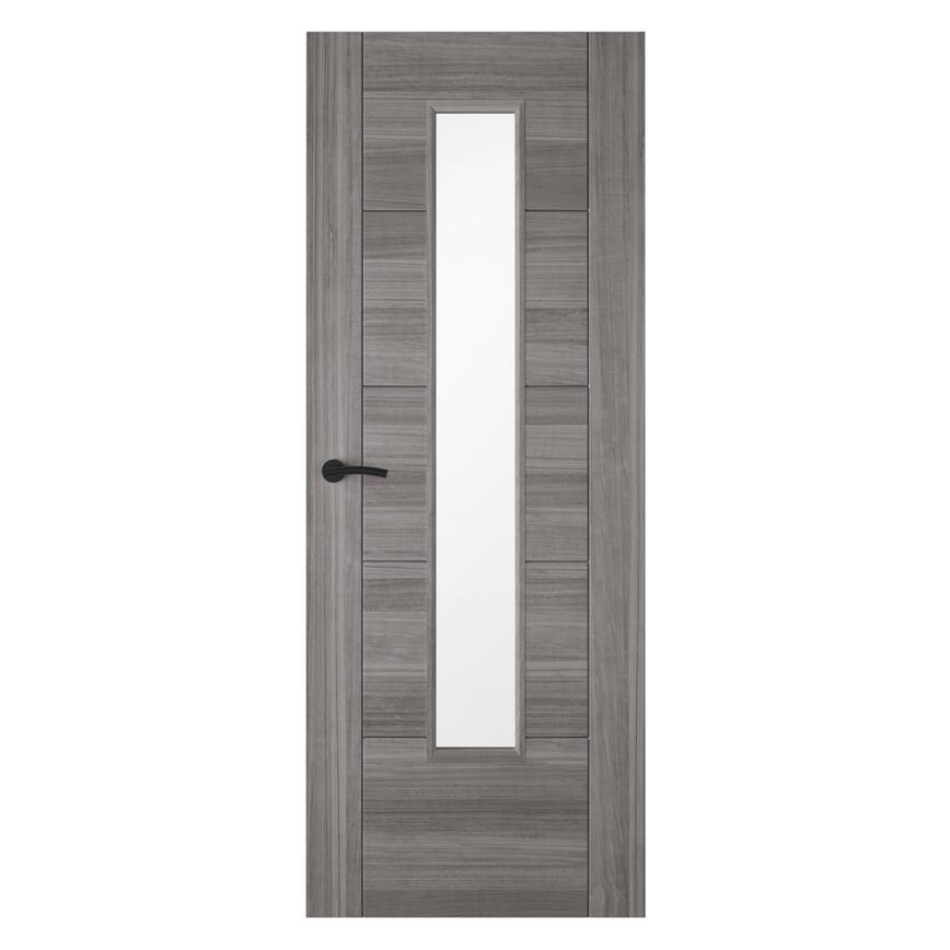 Daytona Grey laminate glazed 2'6 Door Cut Out