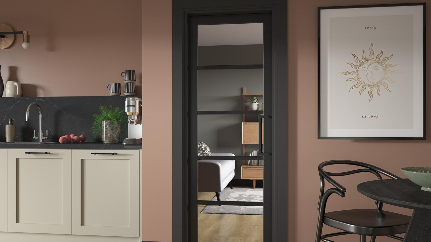 Single Lennox Black 2ft3 Glazed Cameo Final