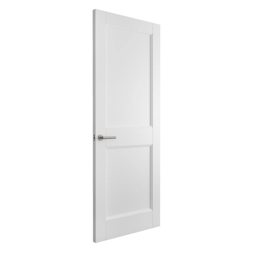 Howdens Elmbridge White Primed 2 Panel FD30 Fire Door