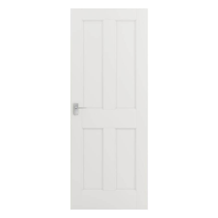 Howdens Bridgemere White Smooth 4 Panel Moulded Door Front