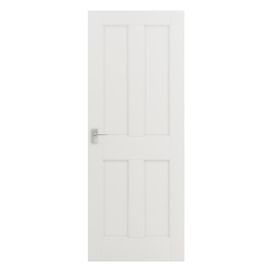 Howdens Bridgemere White Smooth 4 Panel Moulded Door Front