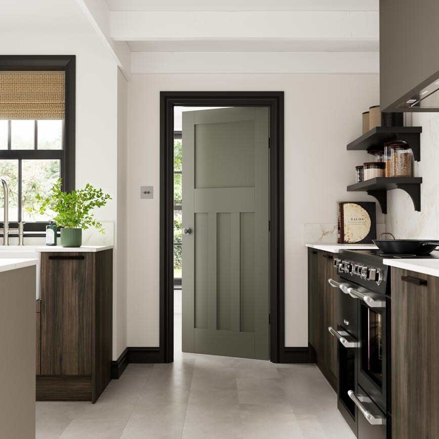 Howdens 1930s 6'6 x 2'6" White Primed 4 Panel Door"