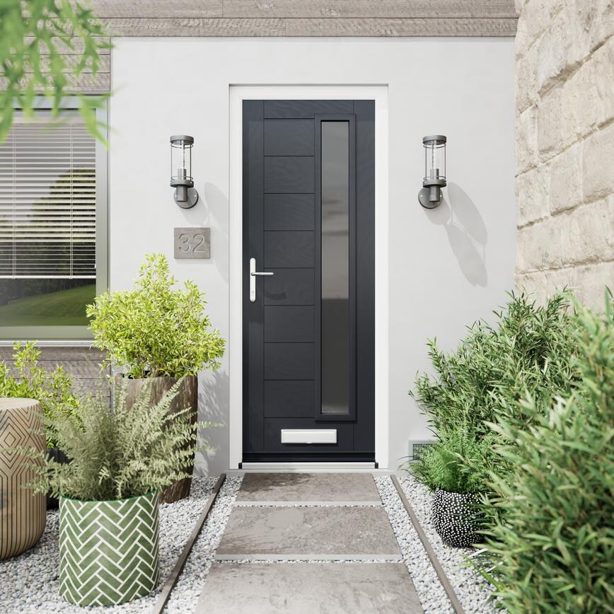 Monza glazed anthracite composite door
