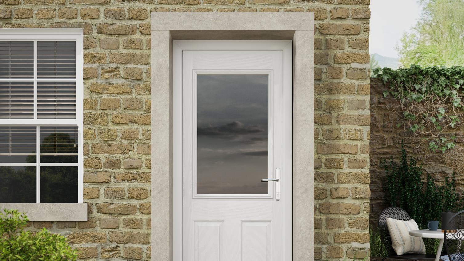 Crafton White 870 Left Hand Composite Door Cameo