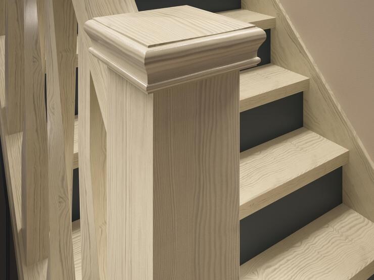 Cheshire mouldings twisted spindles pine - SQ Half Newell Cap