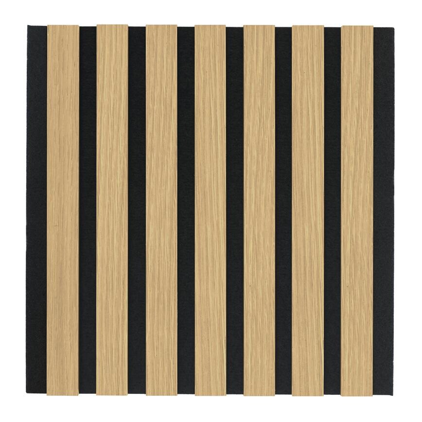 Howdens 2.4m x 600mm Clear Oak Veneered MDF Acoustic Slatted Wall Panelling