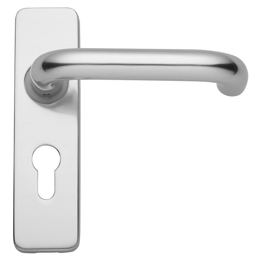 Round Bar Budget Lever on Backplate Euro Lock Aluminium Door Handle